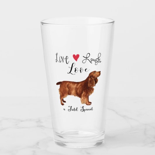 Verre Live Laugh Love a Field Spaniel Glass (Devant)