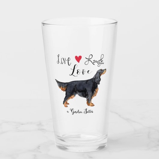 Verre Live Laugh Love a Gordon Setter Glass (Devant)