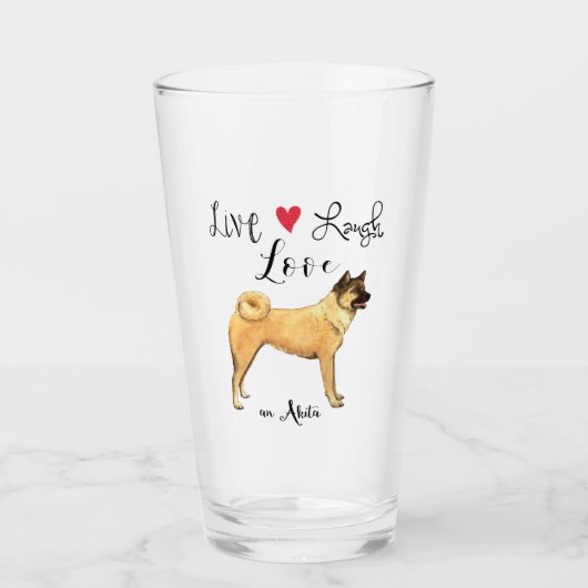 Verre Live Laugh Love an Akita (Devant)