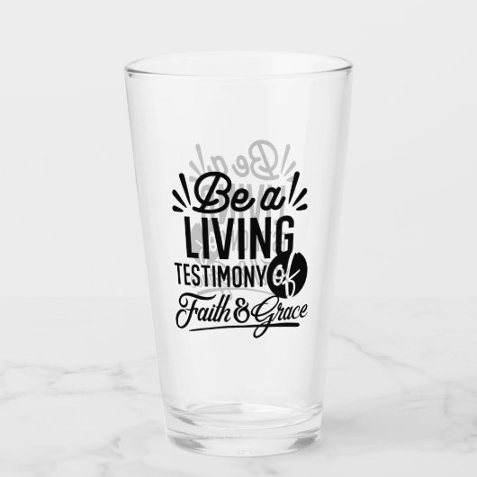 Verre Living Testimony Bible Quote Christian Motivation (Devant)