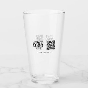 Verre Logo de l'entreprise Code QR & Texte Cadeaux clien