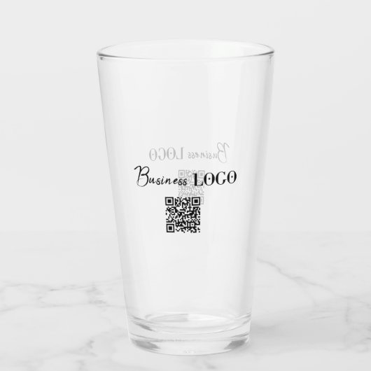 Verre Logo de l'entreprise et code QR (Dos)
