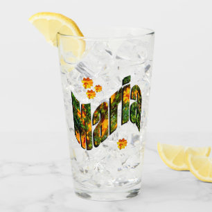 Verre Logo de nom Maria floral
