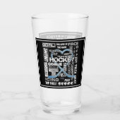 Verre Logo du hockey sur glace Blue Heart Words White (Dos)