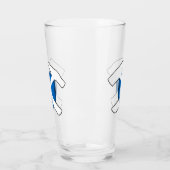 Verre Logo du marteau de pierre du géologue avec drapeau (Gauche)