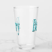 Verre Logo du nom Barry bleu aqua, (Gauche)