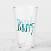 Verre Logo du nom Barry bleu aqua, (Devant)