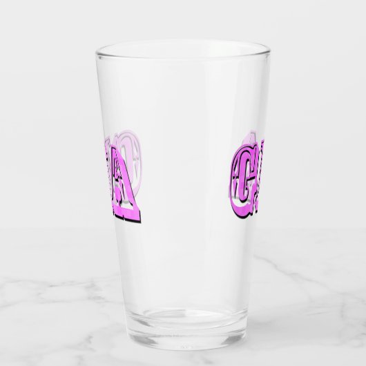 Verre Logo du nom de Gia rose, (Gauche)