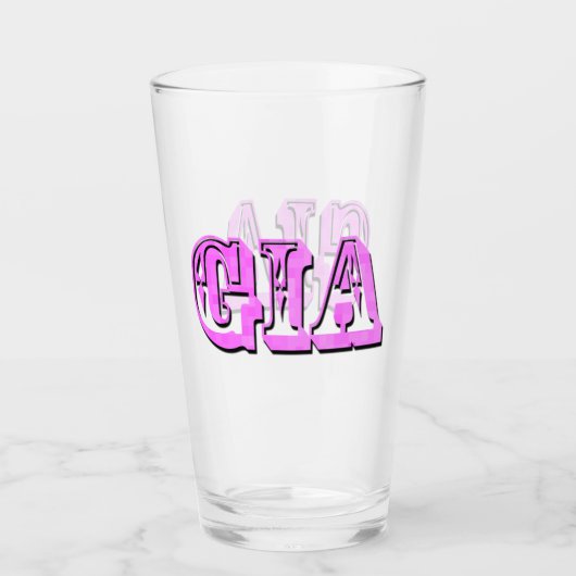 Verre Logo du nom de Gia rose, (Devant)