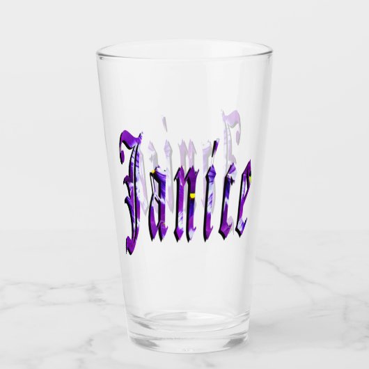 Verre Logo du nom de Janice Floral Violet, (Devant)