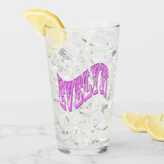 Verre Logo du nom de Pink Evelyn, (Devant glace)