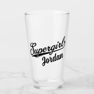 Verre Logo du nom étoilé Supergirl Baseball
