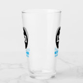 Verre Logo et texte personnalisés 16oz Bleu Bière person (Gauche)