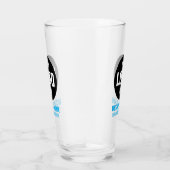 Verre Logo et texte personnalisés 16oz Bleu Bière person (Droite)