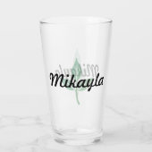 Verre Logo feuille avec nom (Dos)