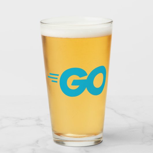 Verre Logo Golang (Go Programming Language) (Devant (rempli))