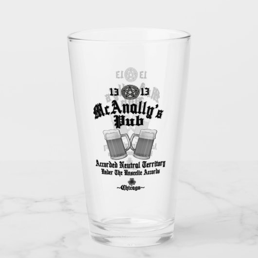 Verre Logo noir du pub McAnally (Devant)