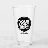 Verre Logo personnalisé, texte de script Décontracté Lun (Devant)