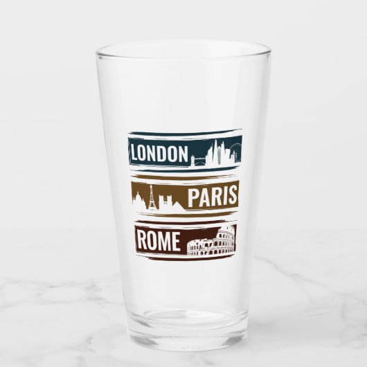 Verre Londres Paris Rome (Devant)