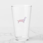 Verre Long Haied Dachshund Geo Silhouette violet (Dos)