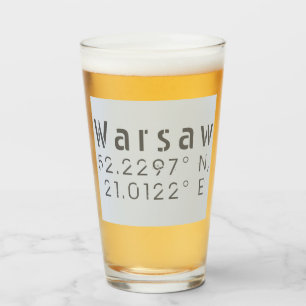 Verre Longitude de la latitude de Varsovie