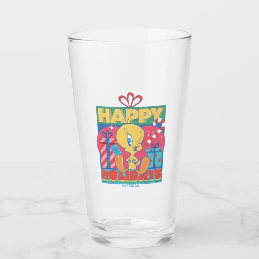 Verre LOONEY TUNES™ | TWEETY™ Joyeuses fêtes (Devant)