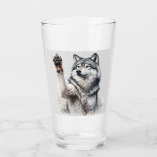 Verre Loup gris artistique à l'aquarelle