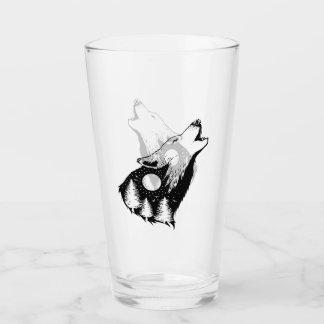 Verre Loup hurlant dans le ciel de nuit