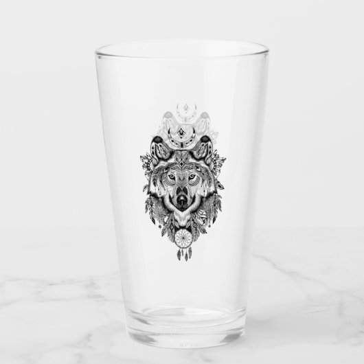 Verre Loup tribal indien (Devant)