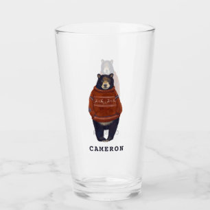 Verre L'ours rouge de chandail de renne ajoutent votre