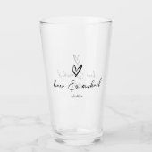 Verre Love Calligraphy Heart Black B&W ID940 (Devant)
