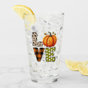 Verre LOVE - Citrouille mignon et lettres de points Polk