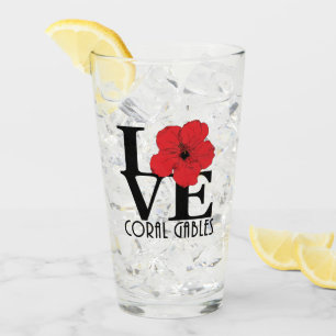 Verre LOVE Coral Gables Rouge Hibiscus 11oz
