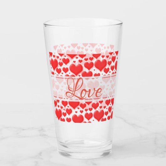 Verre Love Floating Red Valentine's Day Hearts Motif (Devant)