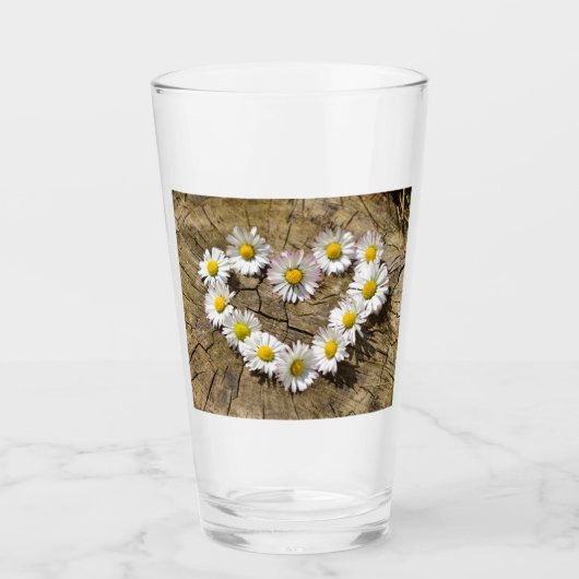 Verre Love Heart Daisies (Devant)