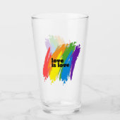 Verre Love Is Love Pride LGBTQ Rainbow Motif (Devant)