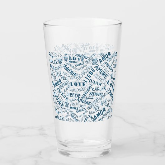 Verre LOVE - Multi Language - Personnalisable Internatio (Dos)