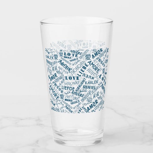Verre LOVE - Multi Language - Personnalisable Internatio (Devant)