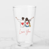 Verre Love You Illustrated Romantic Glass Cup (Devant)