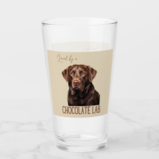 Verre Loved By A Chocolate Lab Labrador Dog Lover  (Devant)