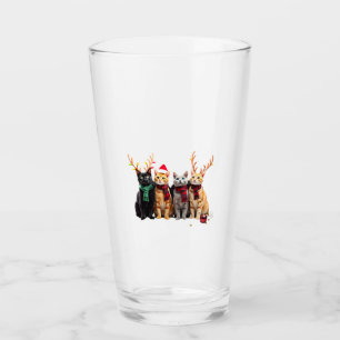 Verre Lumière de Noël de chat Renne Père Noël Chat de No