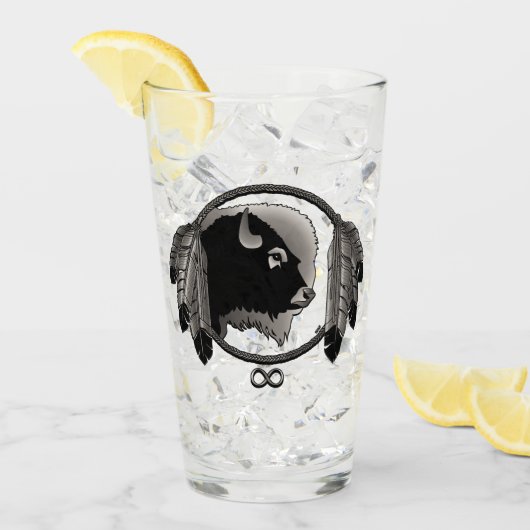 Verre Lunettes de buffle tribal Vitrage d'art métis Pers (Devant glace)