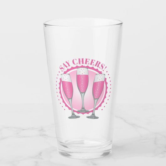 Verre Lunettes de champagne rose Mimosa (Devant)