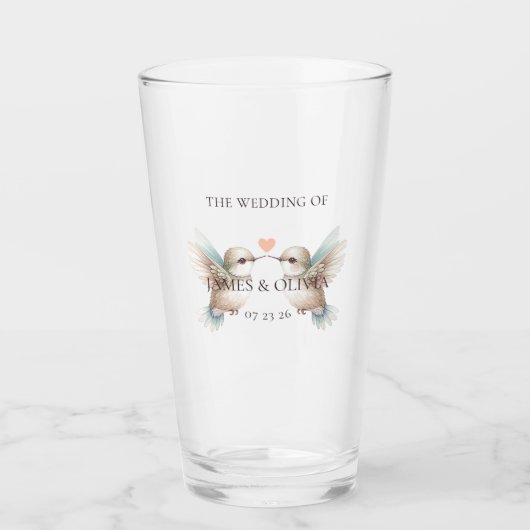 Verre Lunettes de Mariage de colibri romantiques (Devant)