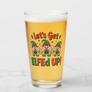 Verre Lutins de Noël buvant de la bière : Faisons la fêt