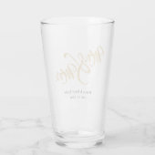 Verre M. et Mme Gold Parties scintillant Mariage Favor C (Dos)