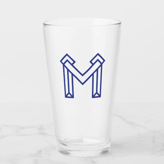 Verre M Géométrique Abstrait Bleu (Devant)