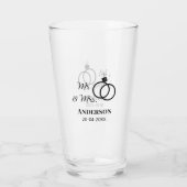 Verre M. & Mme ajouter nom de famille date année mariage (Dos)