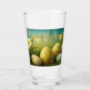 Verre Magie printanière avec oeufs de Pâques dans une me