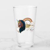 Verre Magique Unicorn Arc en ciel et nuages Design (Devant)